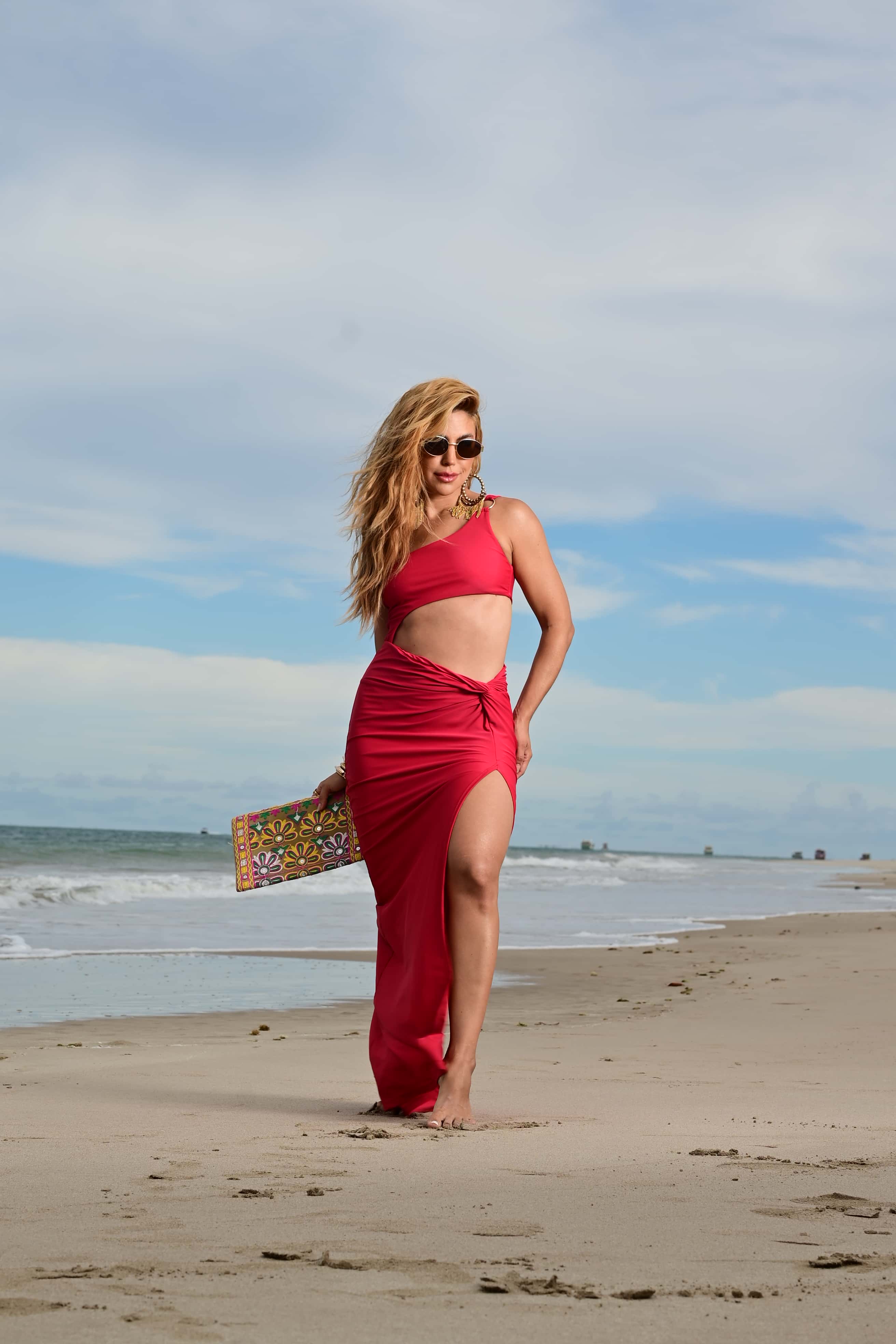 Escarlate One-Shoulder Dress L / Red