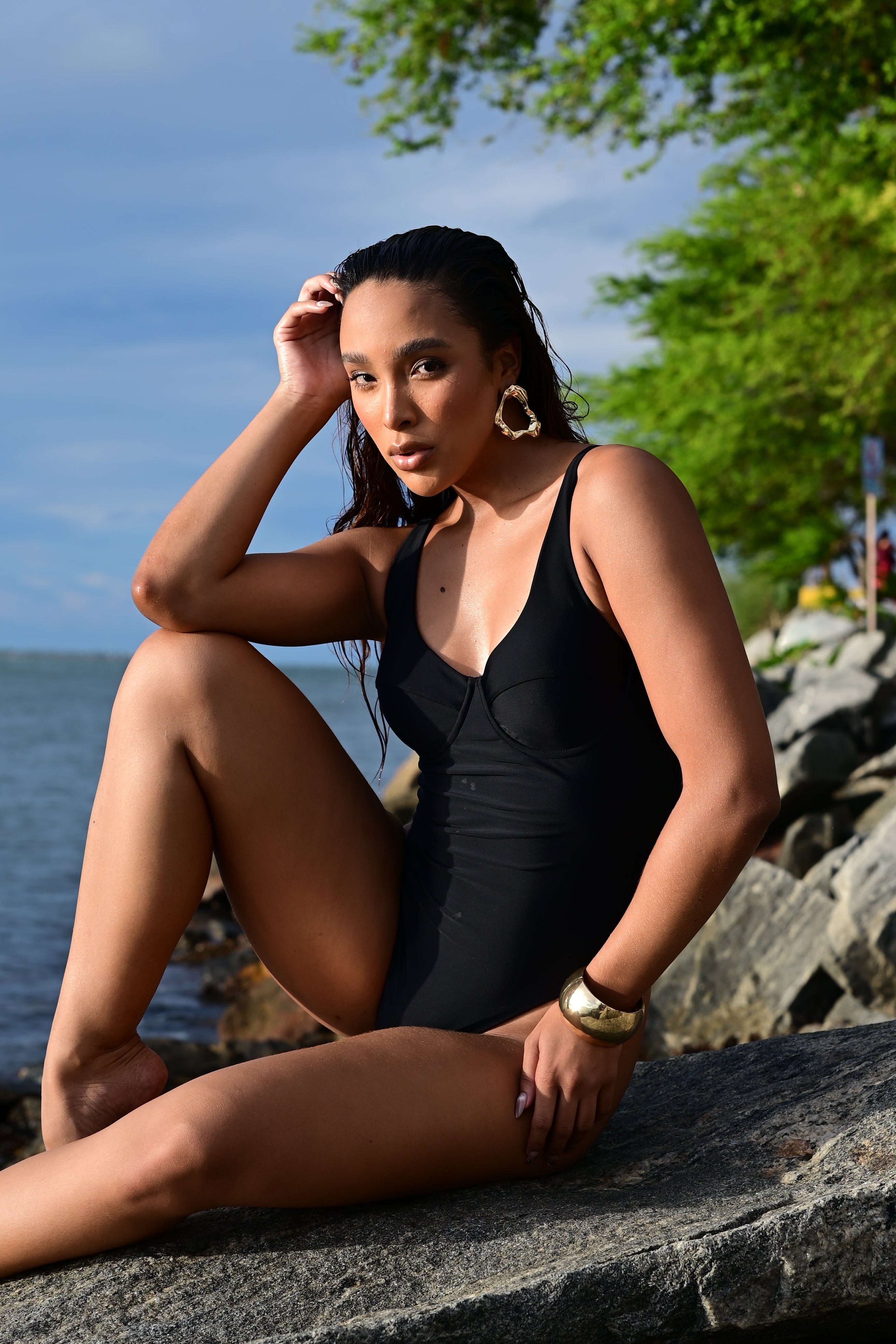 Noir Line Underwire One-Piece